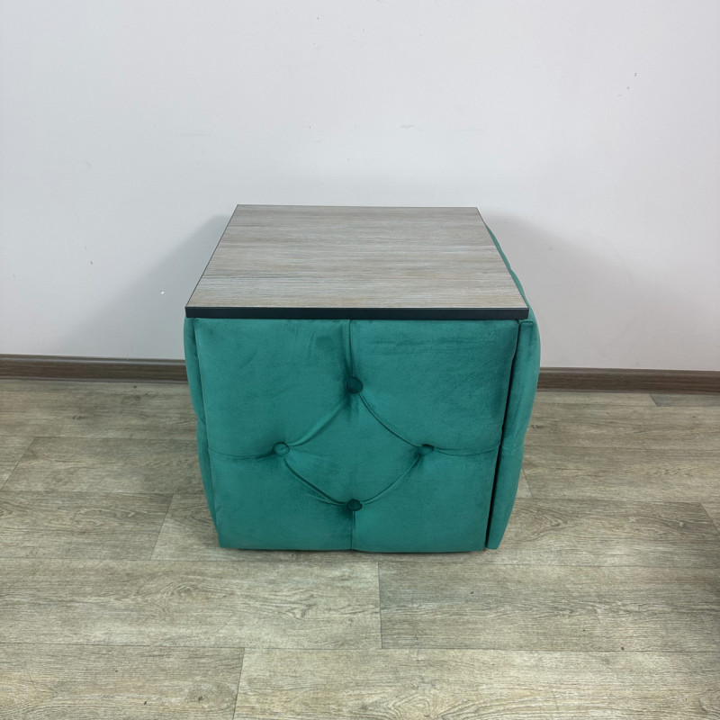 Пуф-трансформер 5в1 Остін-1 зі столиком велюр смарагдовий/дуб платиновий 8-2-9003