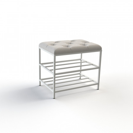 Банкетка для обуви Женева-1 50см велюр светло-серый 6-0-9003