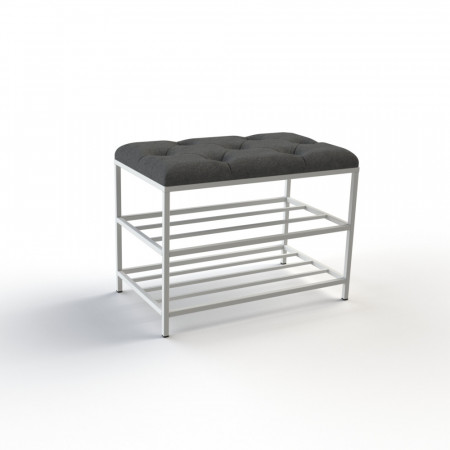 Банкетка для взуття Женева-1 60 см велюр сірий 7-0-9003