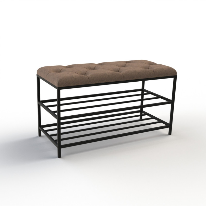 Банкетка для обуви Женева-1 80см велюр коричневый 1-0-9005