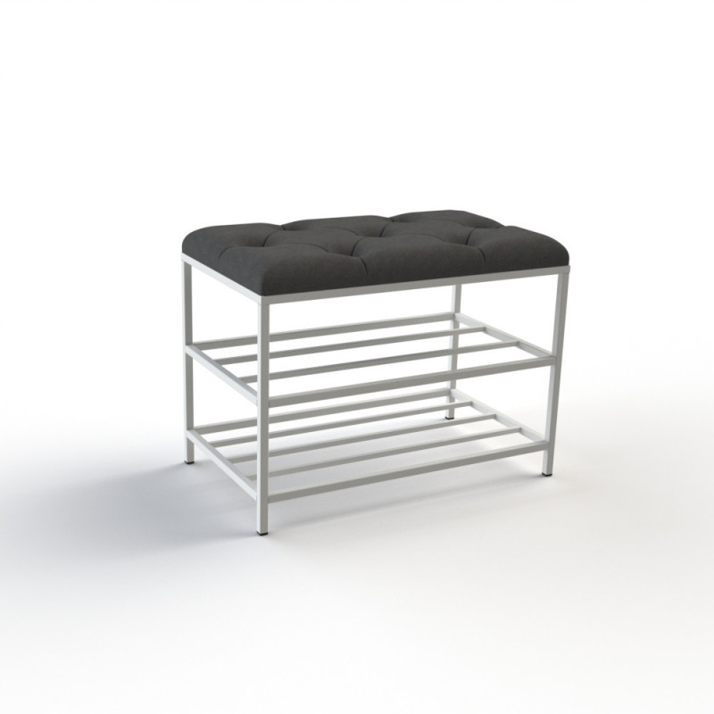 Банкетка для обуви Женева-1 60см велюр черный 10-0-9003