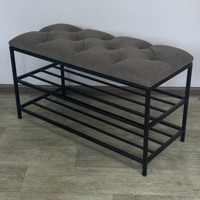 Банкетка для обуви Женева-1 80см велюр коричневый 1-0-9005