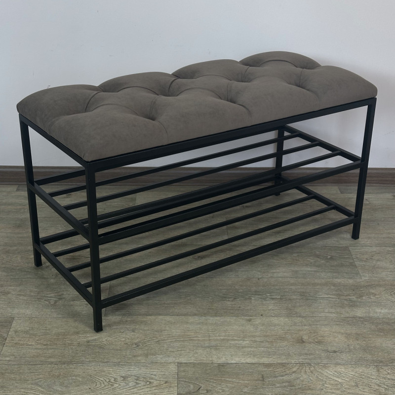 Банкетка для обуви Женева-1 80см велюр коричневый 1-0-9005