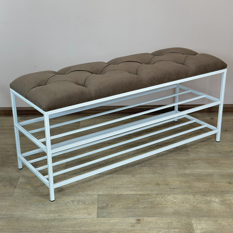 Банкетка для обуви Женева-1 100см велюр коричневый 1-0-9003