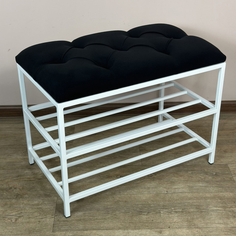 Банкетка для обуви Женева-1 60см велюр черный 10-0-9003