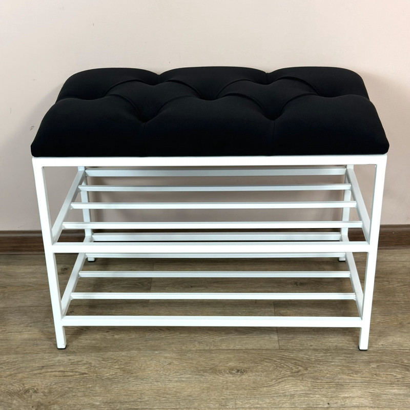 Банкетка для обуви Женева-1 60см велюр черный 10-0-9003