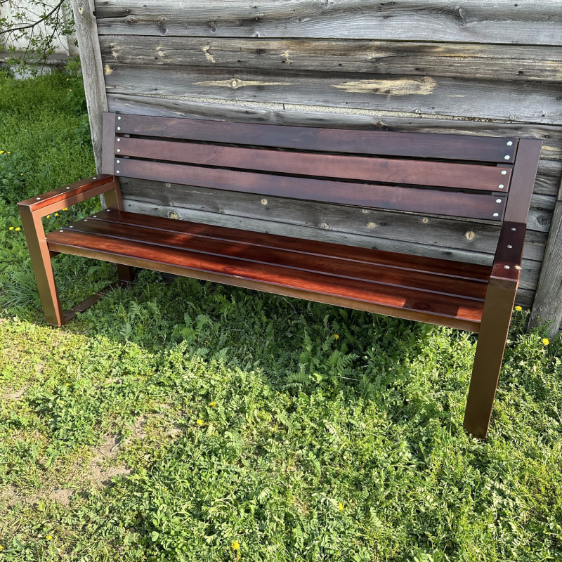 Скамейка со спинкой и подлокотниками Рапсодия