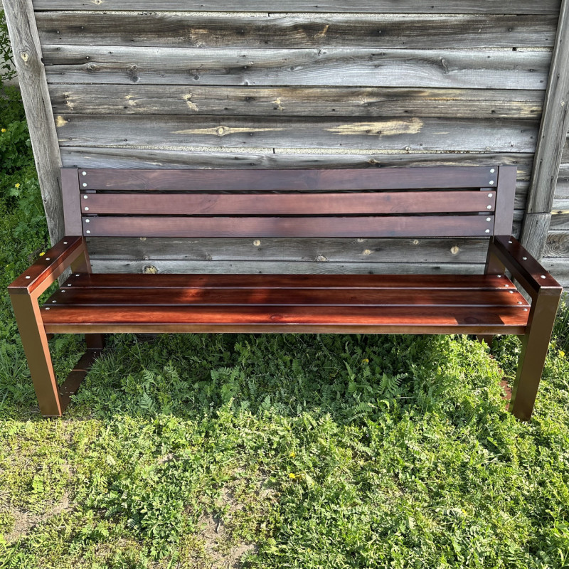 Скамейка со спинкой и подлокотниками Рапсодия