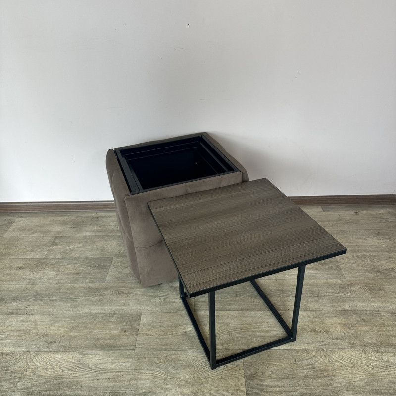 Пуф-трансформер 5в1 Mzavod Остин-4 со столиком велюр коричневый/риголетто темный 1-1-9005