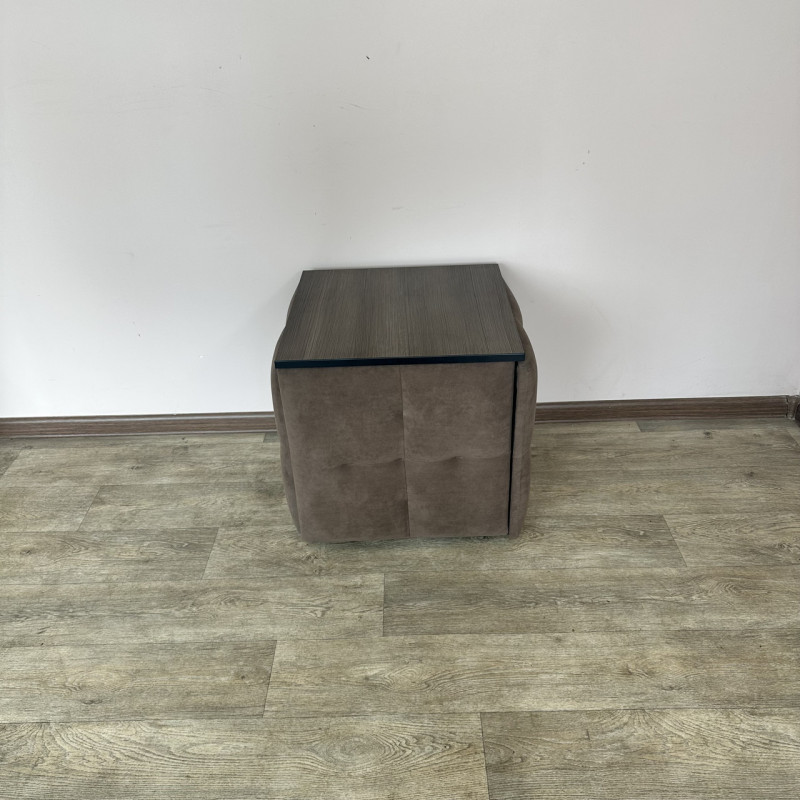 Пуф-трансформер 5в1 Mzavod Остин-4 со столиком велюр коричневый/риголетто темный 1-1-9005