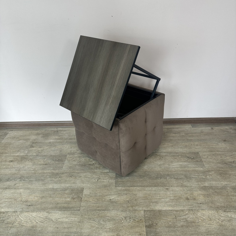 Пуф-трансформер 5в1 Mzavod Остин-4 со столиком велюр коричневый/риголетто темный 1-1-9005