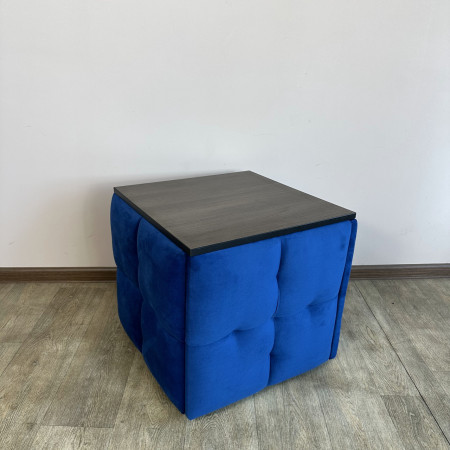 Пуф-трансформер 5в1 Mzavod Остин-4 со столиком велюр синий/риголетто темный 9-1-9005