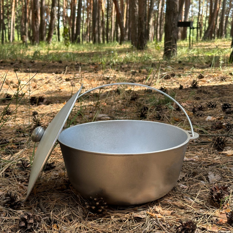 Казан КТА-08 алюминиевый с дужкой и крышкой 8л