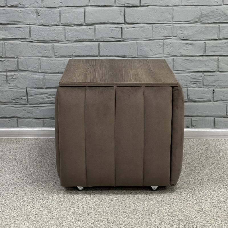 Пуф-трансформер 5в1 Остін-2 зі столиком велюр сіро-коричневий/ріголетто темний 5-1-9005