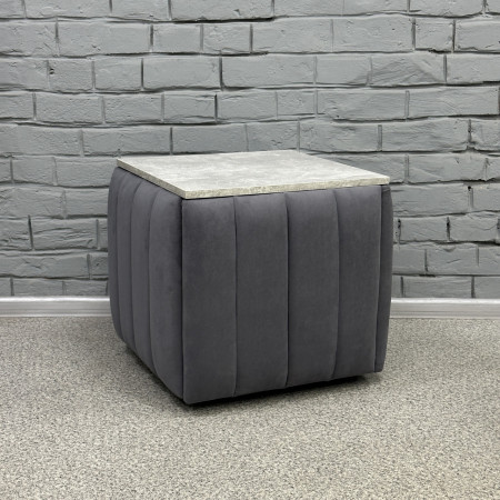 Пуф-трансформер 5в1 Остін-2 зі столиком велюр сірий/сірий бетон 7-6-9003
