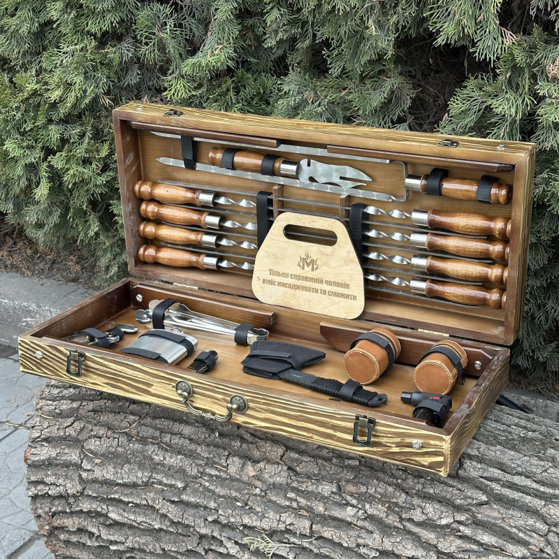 Подарочный набор Mzavod Атаман кейс-столик светлая текстура