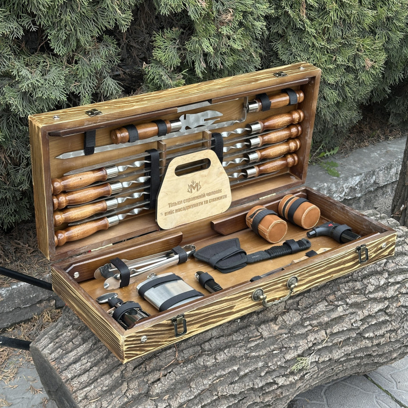 Подарочный набор Mzavod Атаман кейс-столик светлая текстура