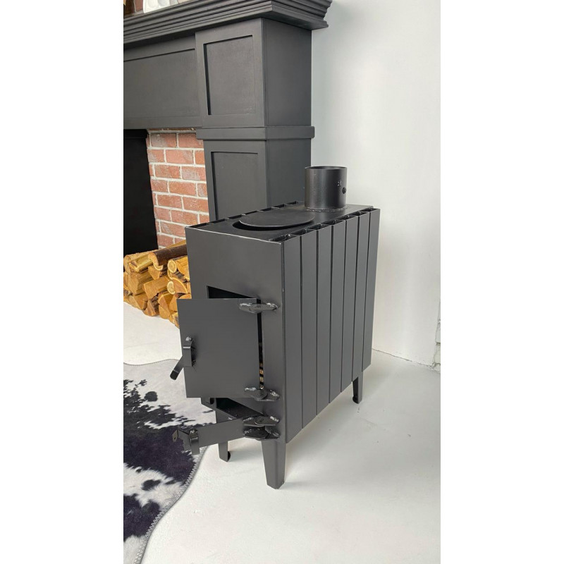 Печь-буржуйка 4мм с радиатором и варочной поверхностью 5мм