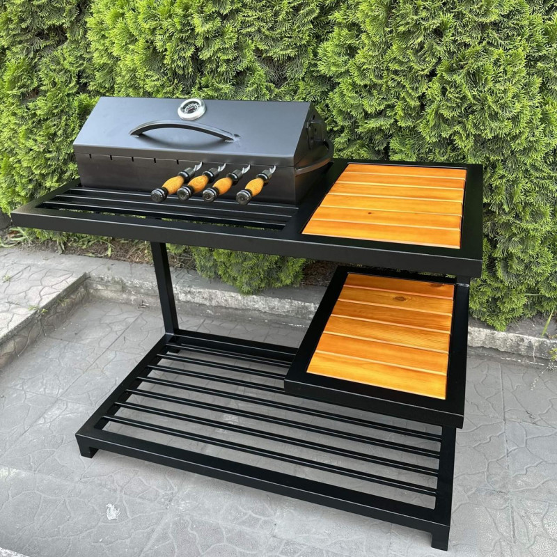 Мангал-барбекю Mzavod Один на 9 шампуров 4мм в стиле LOFT