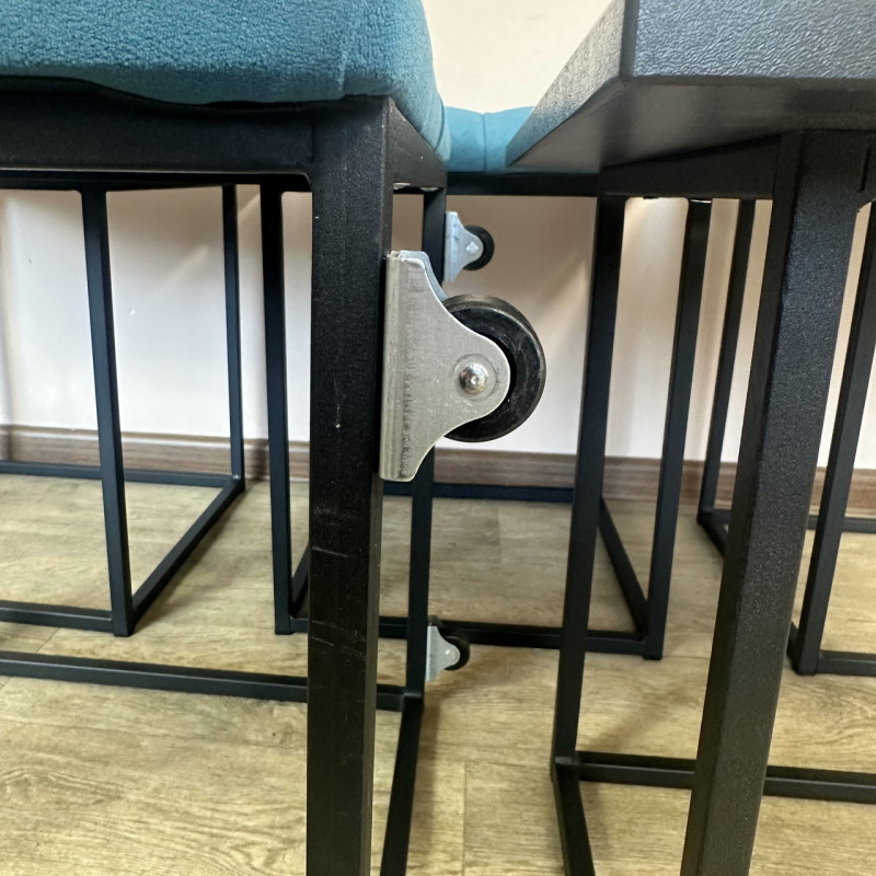 Пуф-трансформер 5в1 Mzavod Остин-1 со столиком велюр бирюзовый/дуб платиновый 2-2-9005