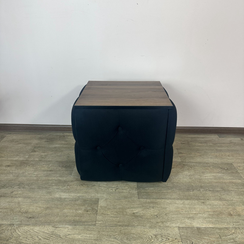 Пуф-трансформер 5в1 Mzavod Остин-1 со столиком велюр черный/орех калифорнийский 10-4-9003