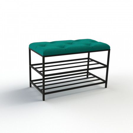 Банкетка для обуви Женева-1 70см велюр изумрудный 8-0-9005