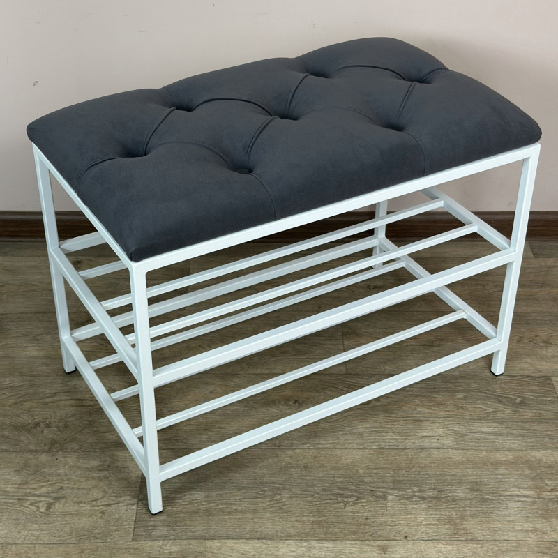 Банкетка для обуви Женева-1 50см велюр серый 7-0-9003