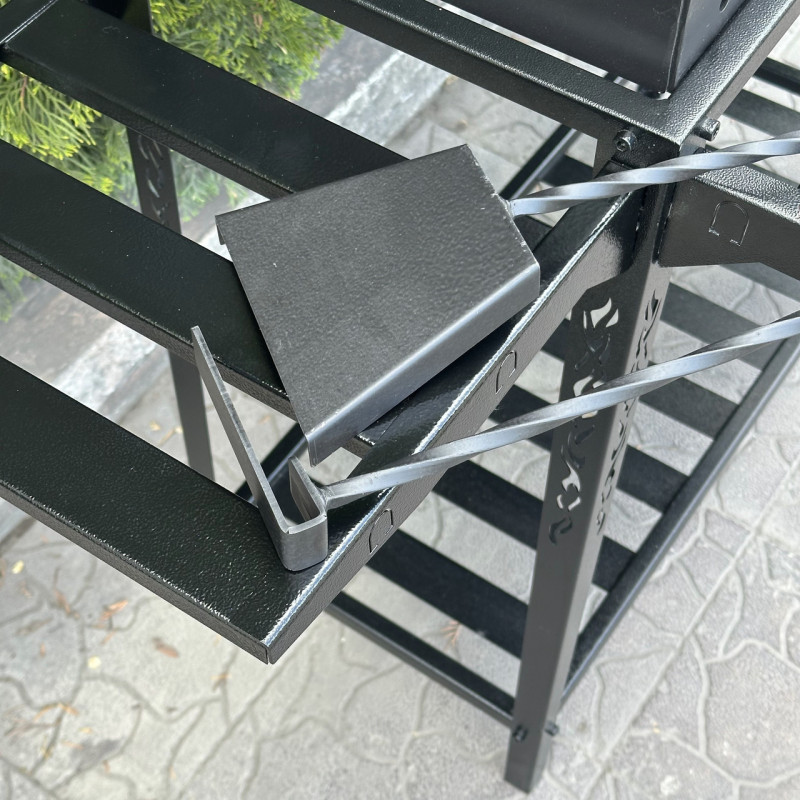 Боковая полка Mzavod для мангала Прометей на 9-12 шампуров металлическая