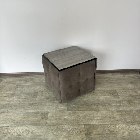 Пуф-трансформер 5в1 Остін-4 зі столиком велюр коричневий/дуб платиновий 1-2-9005