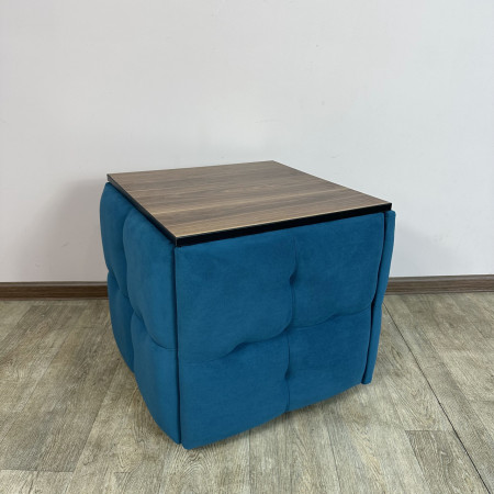 Пуф-трансформер 5в1 Mzavod Остин-4 со столиком велюр бирюзовый/орех калифорнийский 2-4-9003