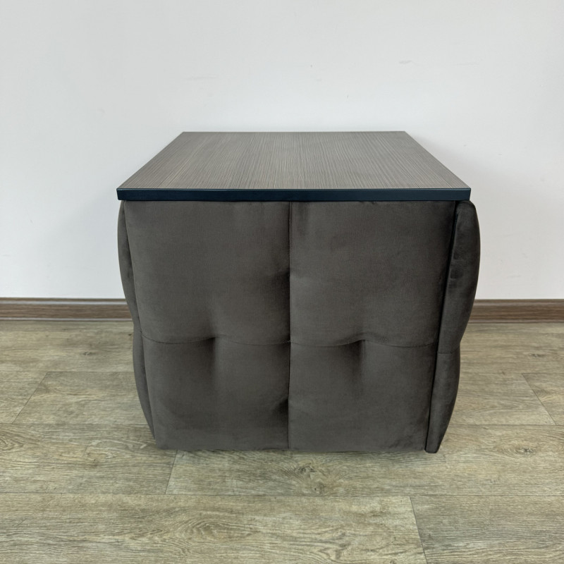 Пуф-трансформер 5в1 Mzavod Остин-4 со столиком велюр серо-коричневый/риголетто темный 5-1-9005