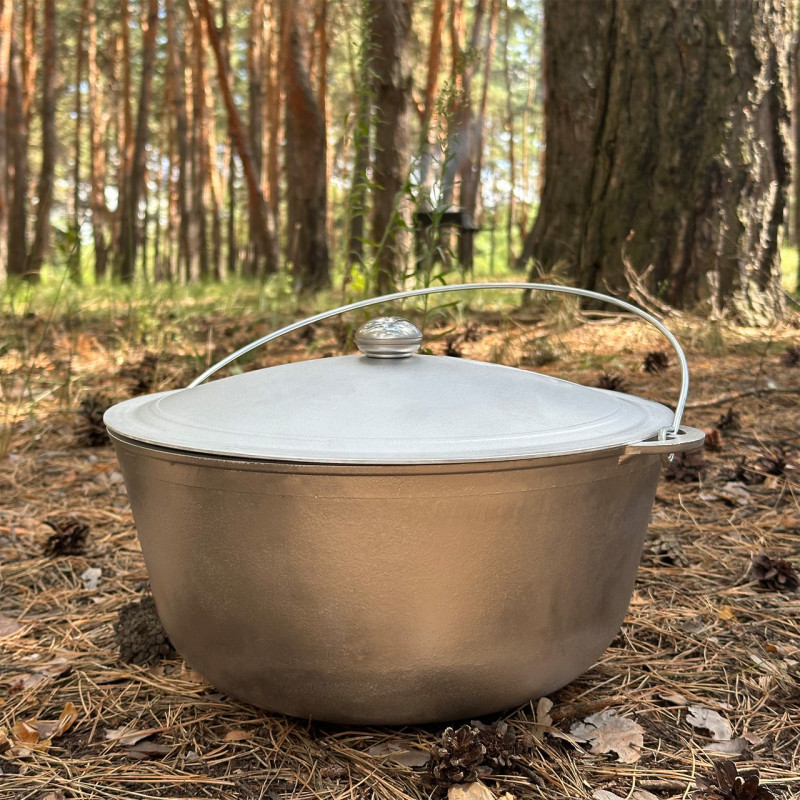 Казан КТА-10 алюмінієвий з дужкою та кришкою 10л