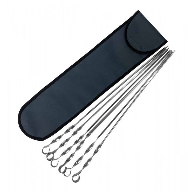 Набор шампуров Mzavod стальных угловых 560х12х1.5мм 6шт в чехле