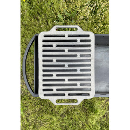 Універсальна чавунна Решітка-гриль Mzavod з ручками 420х300мм