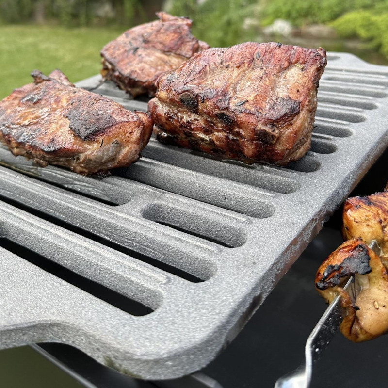 Универсальная чугунная решетка-гриль Mzavod с ручками 420х300мм