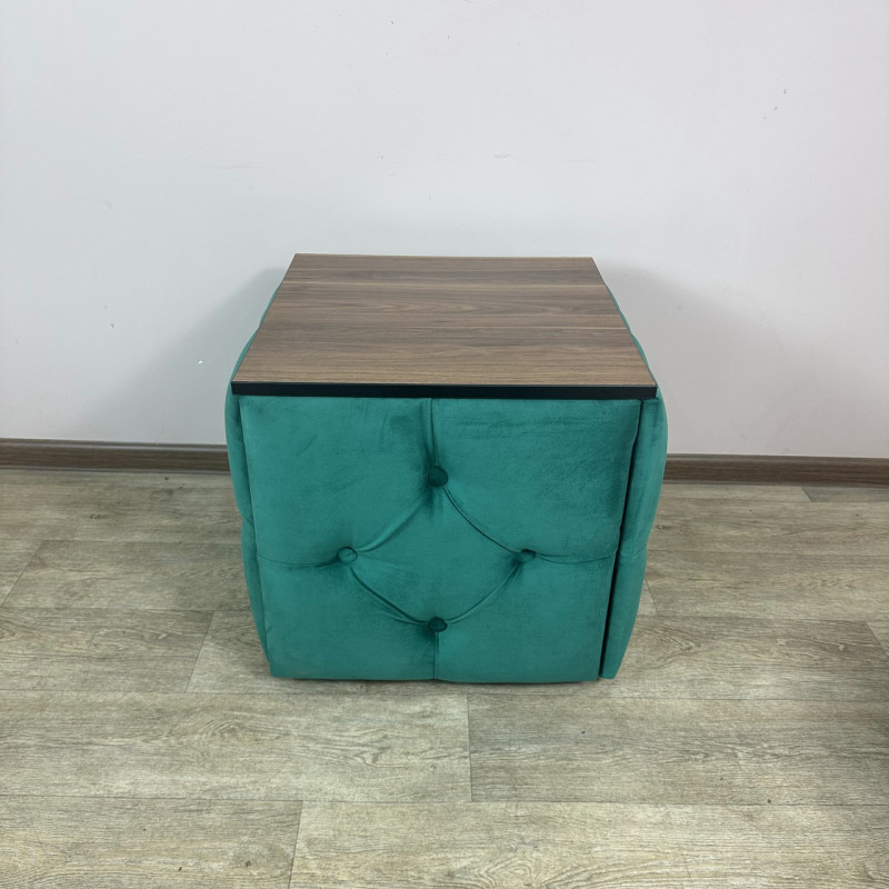 Пуф-трансформер 5в1 Остін-1 зі столиком велюр смарагдовий/горіх каліфорнійський 8-4-9003
