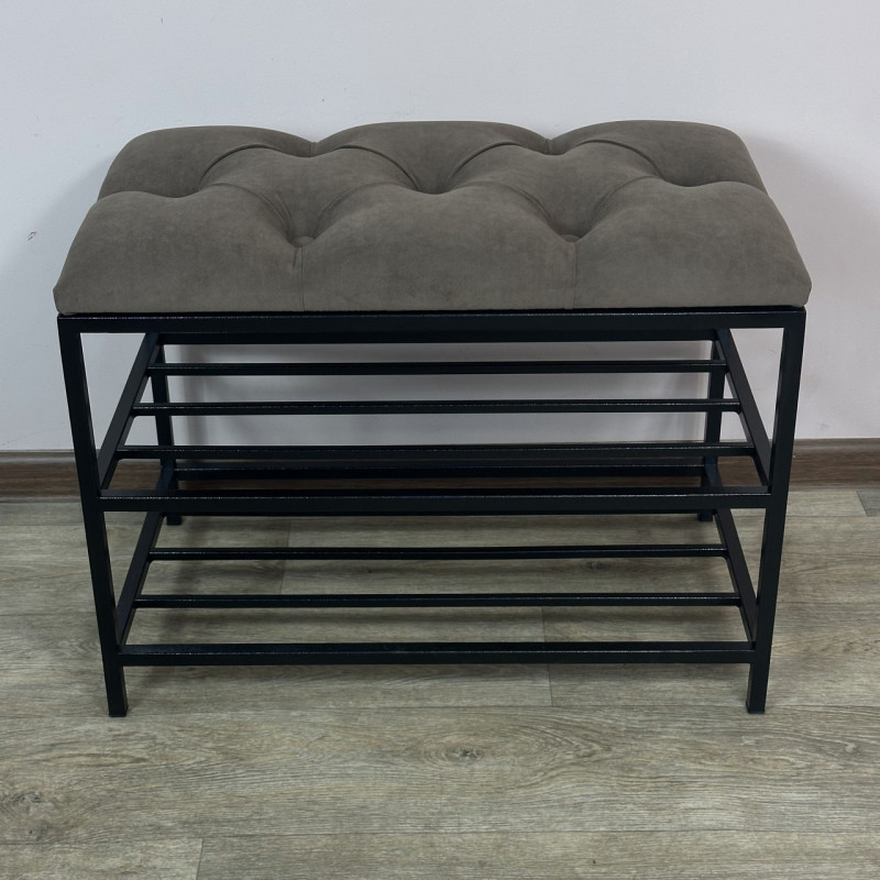 Банкетка для взуття Женева-1 60 см велюр коричневий 1-0-9005