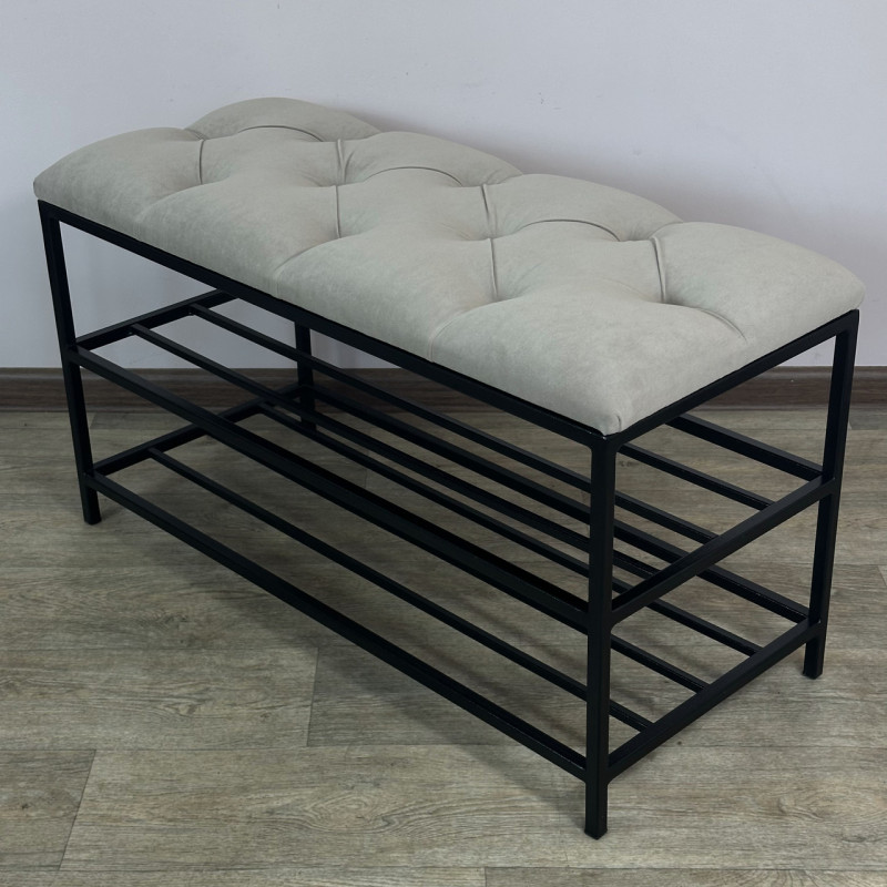 Банкетка для взуття Женева-1 80 см велюр бежевий 3-0-9005