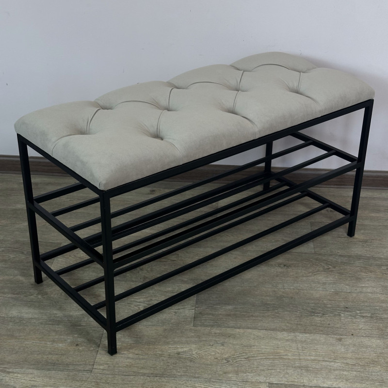 Банкетка для взуття Женева-1 70 см велюр бежевий 3-0-9005