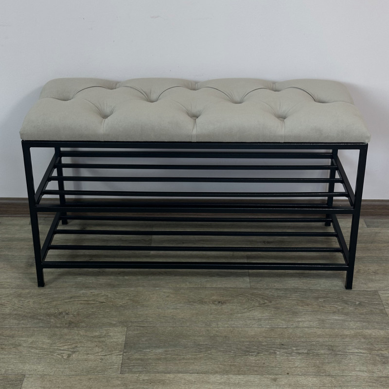 Банкетка для взуття Женева-1 80 см велюр бежевий 3-0-9005