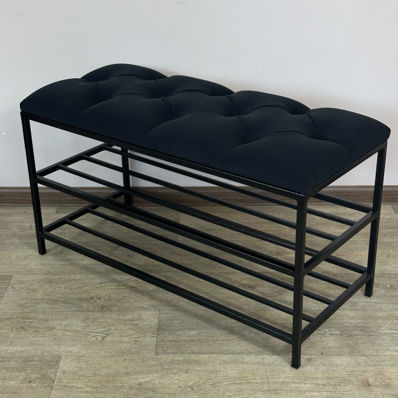 Банкетка для обуви Женева-1 70см велюр черный 10-0-9005