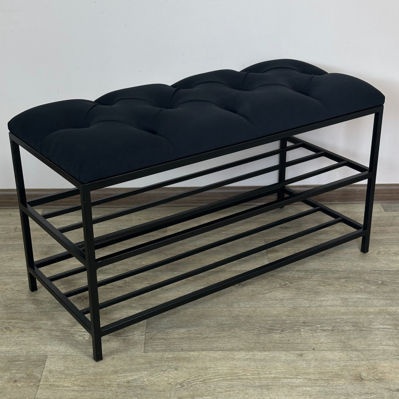 Банкетка для обуви Женева-1 70см велюр черный 10-0-9005