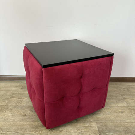 Пуф-трансформер 5в1 Остін-4 зі столиком велюр червоний/чорний 4-5-9003