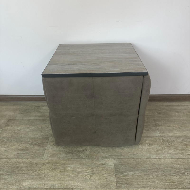 Пуф-трансформер 5в1 Остін-4 зі столиком велюр сіро-коричневий/дуб платиновий 5-2-9005