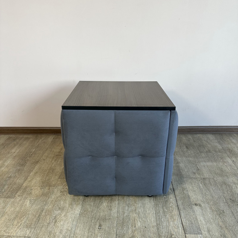 Пуф-трансформер 5в1 Mzavod Остин-4 со столиком велюр серый/риголетто темный 7-1-9003