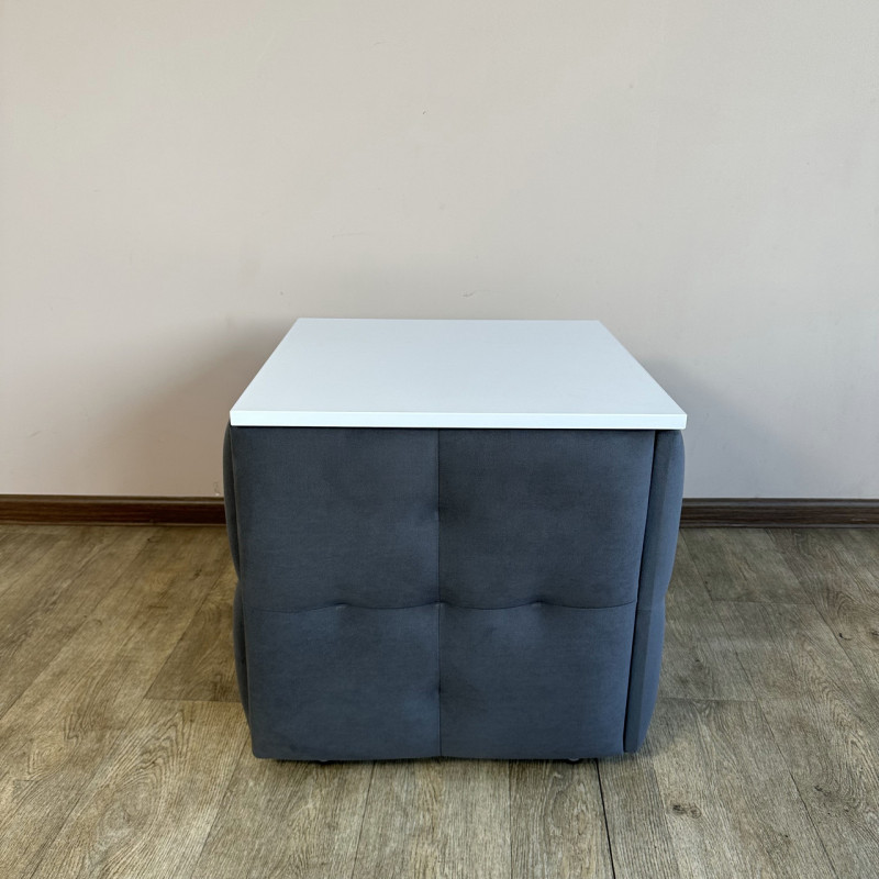 Пуф-трансформер 5в1 Mzavod Остин-4 со столиком велюр серый/белая аляска 7-3-9005