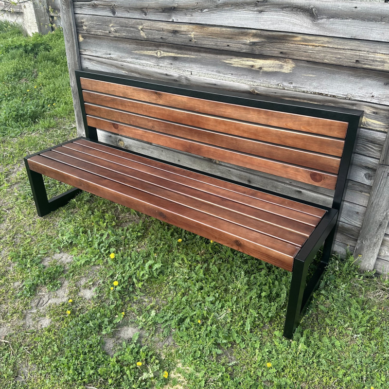 Лавка паркова Лофт зі спинкою