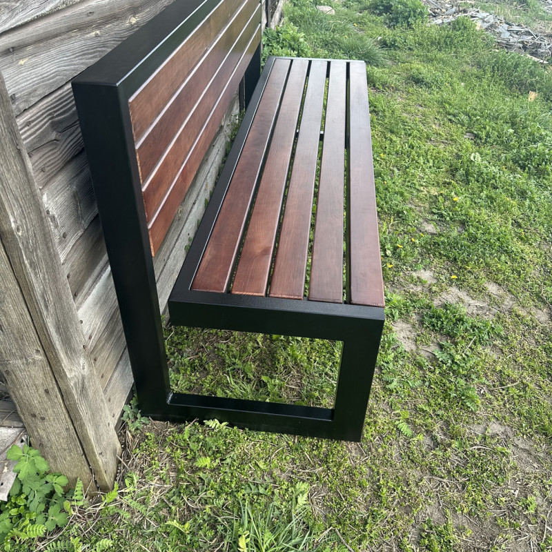 Лавка паркова Лофт зі спинкою