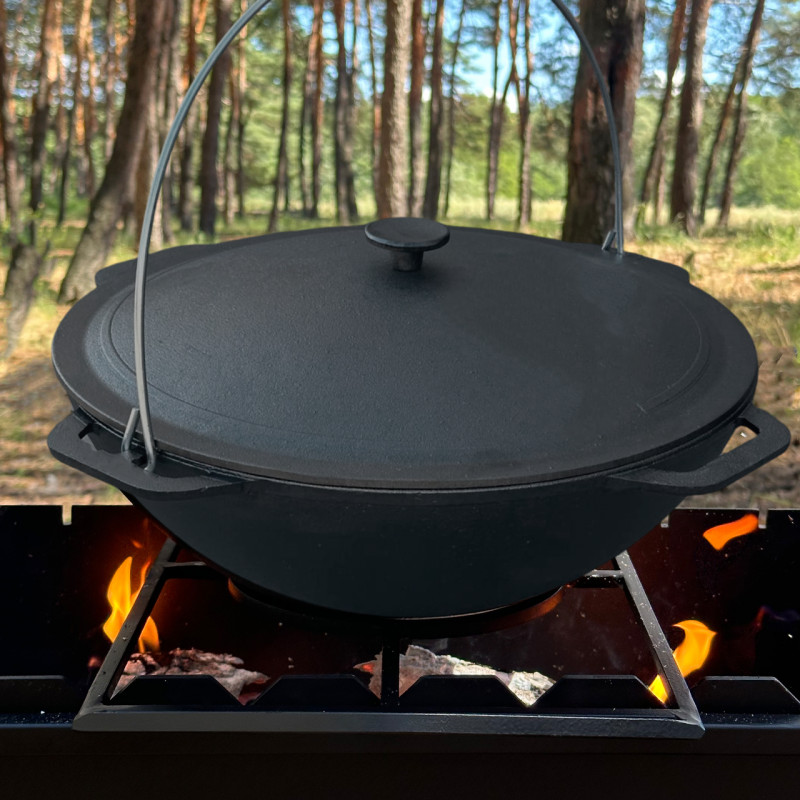 Казан азиатский КА-12 чугунный с крышкой 12л