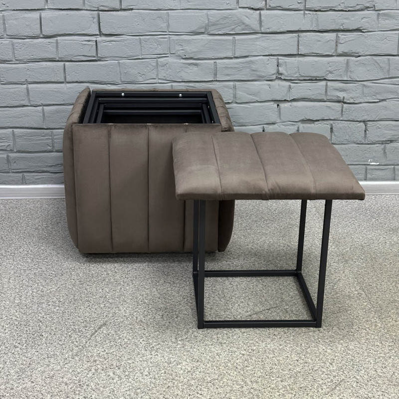 Пуф-трансформер 5в1 Остін-2 велюр сіро-коричневий 5-0-9005